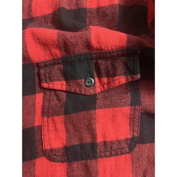 MOSSIMO SUPPLY CO Buffalo Plaid FLANNEL Shirt Red Black Check XL - Picture 11 of 11